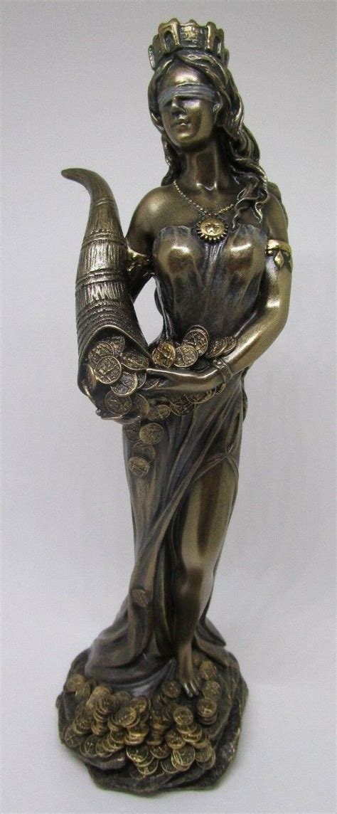 roman goddess fortuna lady luck statue warm bronze finish  cm roman goddess prosperity