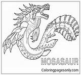 Coloring Mosasaurus Mosasaur Pages Color Printable Colorings Getdrawings Getcolorings sketch template
