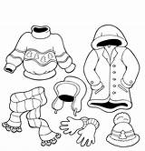 Winter Coloring Pages Clothes Book Printable Kids sketch template
