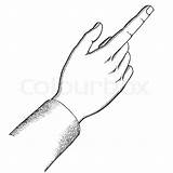 Pointing Hand Vector sketch template