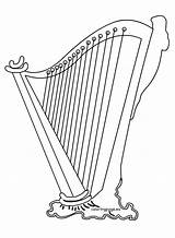 Harp Irish Clipart Coloring sketch template