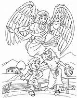Colorir Anjos Santos Anjo Santo Protection Angels Catequese Catequizando Oração Tobias Oracao Angelo Custode Disegni sketch template