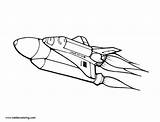 Coloring Pages Rocket Flying Ship Kids Printable sketch template