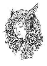 Valkyrie Norse Trends Tattooviral Celtic Zombie Vikings Symbolic sketch template