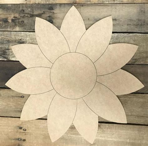 sunflower unfinished wood shape cutout variety sizes usa  flower