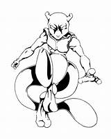 Coloring Mewtwo sketch template
