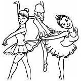 Coloring Dance Ballet Class Young Girls sketch template