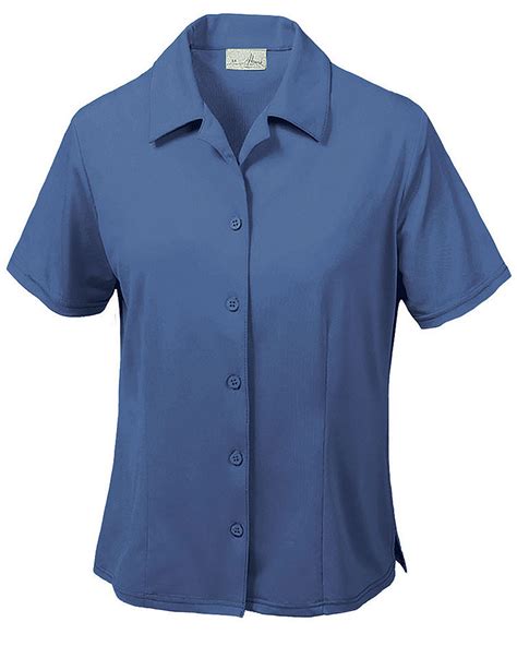 usa ladies stretch aqua dry button  camp shirt  frank doolittle company