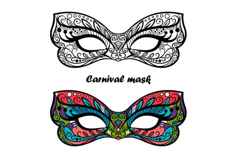 coloring page carnival masks  smartstartstocker thehungryjpeg