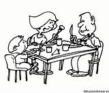 Almorzando Cenando Comiendo Familias Dibujoscolorear Colorea sketch template