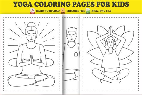 yoga coloring pages  kids graphic  pro designer creative fabrica