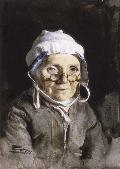 Grandmother Anders Zorn Malmo Sweden Oil Painting
