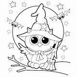 Halloween Coloring Pages Owl Printable Adults Witch Owls Printables Cute Getdrawings Posted Size sketch template