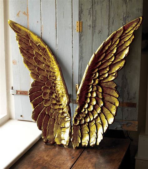 large decorative angel wings silver  gold