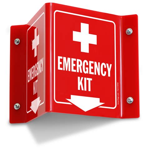emergency kit projecting sign sku