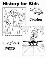 History Coloring Kids Timeline American Pages Printable Explorers Color States Early Events United War Revolution Revolutionary Shaped People Presidents Raisingourkids sketch template