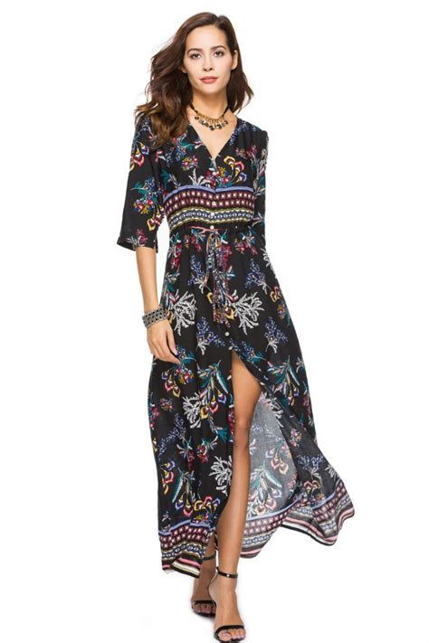 Black Floral Boho Maxi Dress Boho Maxi Dress Floral Maxi Dress