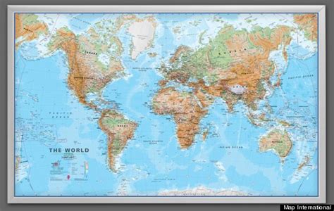 win giant framed world map