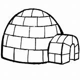 Igloo Coloring Pages Kids Iglu sketch template