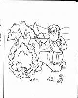 Bush Burning Moses Coloring Bible Kids Crafts Uploaded User sketch template