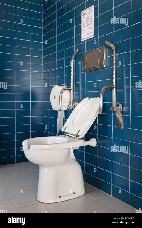 public toilet  handicap supports stock photo alamy