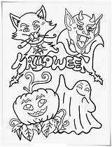Halloween Monster Coloring Pages Scary Kids Cute sketch template