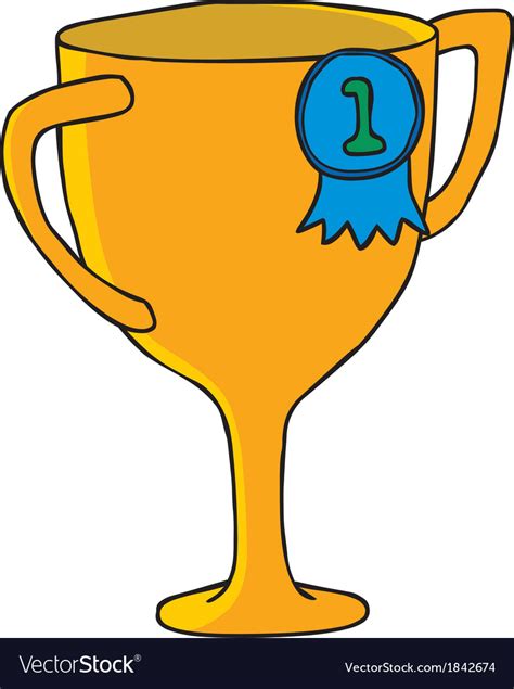 cartoon trophy royalty  vector image vectorstock