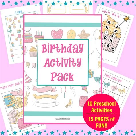 cute happy birthday activity pages printables  kindergarten