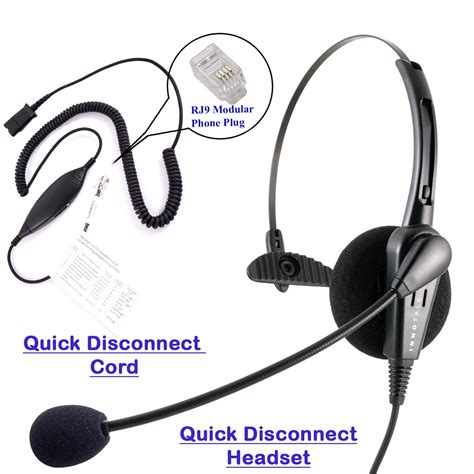 rj phone headset cost effective monaural headset  smart cord  cisco avaya polycom