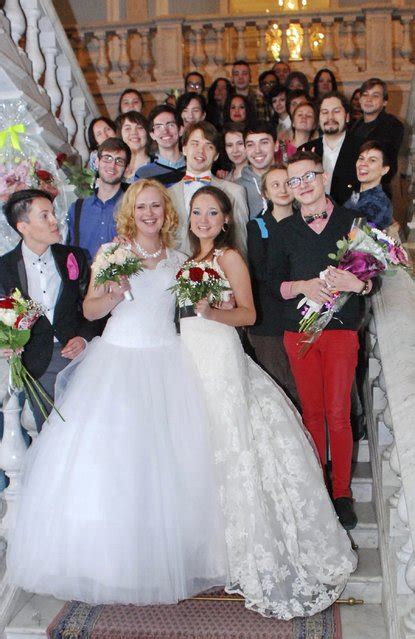brides marry in russia s “first lgbt wedding” thanks to legal loophole