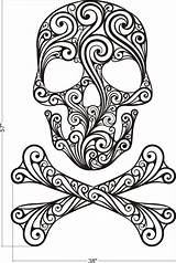 Skull Coloring Pages Sugar Skulls Printable Girl Halloween Adult Crossbones Girly Color Tattoo Print Stencil Colouring Sheets Wall Dead Decor sketch template