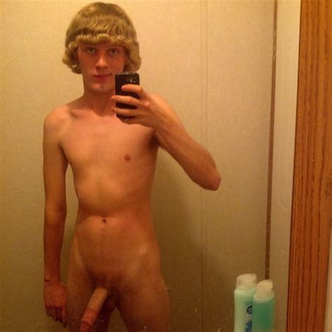 Cute Blonde Guy Shows His Hot Boner Nude Man Picture