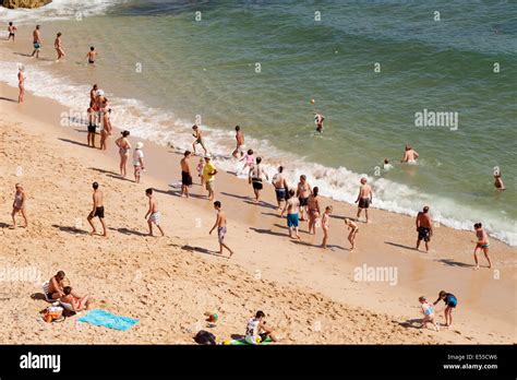people   beach   summer holiday carvoeiro algarve portugal europe stock photo alamy