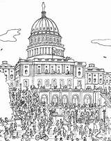 Coloring Capitol Building Book sketch template