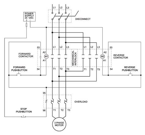 phase reversing motor starter wiring diagram