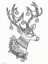 Christmas Pages Adults Coloring Colouring Reindeer Adult Printable Print Look Other Young sketch template