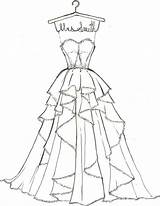Coloring Pages Dress Getcolorings Quinceanera Prom Dresses Color sketch template