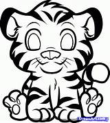Coloring Pages Tiger Baby Cute Chibi Popular Tigger sketch template
