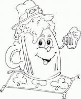 Coloring Beer Mug Irish Saint Patrick Leprechaun Pages Imageslist Dibujos Part sketch template