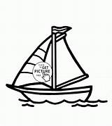 Coloring Sailboat Simple Pages Small Kids Sailboats Transportation Wuppsy Printables sketch template