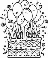Birthday Coloring Happy Pages Simple sketch template