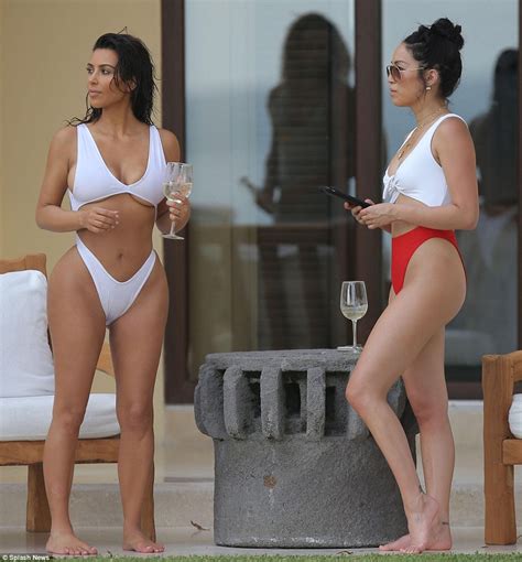 kim kardashian boobs on the beach in mexico celebs unmasked