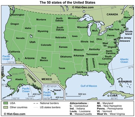 mapa político de estados unidos