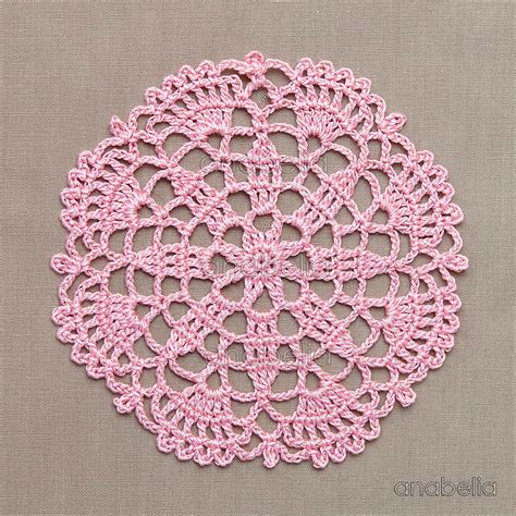 crochet lace motifs  pink  white  patterns