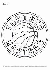 Raptors Toronto Logo Drawing Coloring Draw Nba Pages Lakers Step Drawingtutorials101 Basketball Colouring Drawings Print Tutorials Logos Kids Search Team sketch template