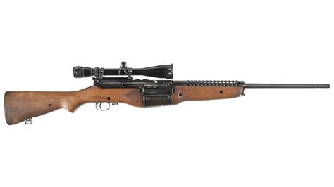 johnson model  semi automatic rifle  scope rock island auction