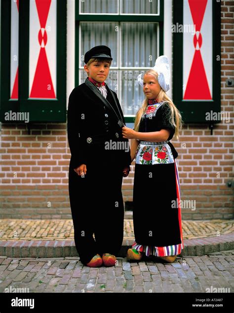 children  dutch traditional costumes volendam holland netherlands stock photo  alamy