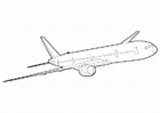 Coloring Kleurplaat Airplane Dubbeldekker Boeing sketch template