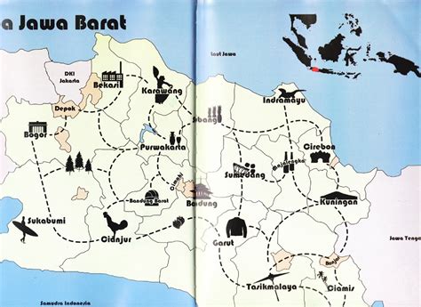 peta wisata jawa barat tempat wisata indonesia