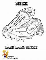 Coloring Pages Baseball Nike Shoes Cleats Yescoloring Boys Print sketch template